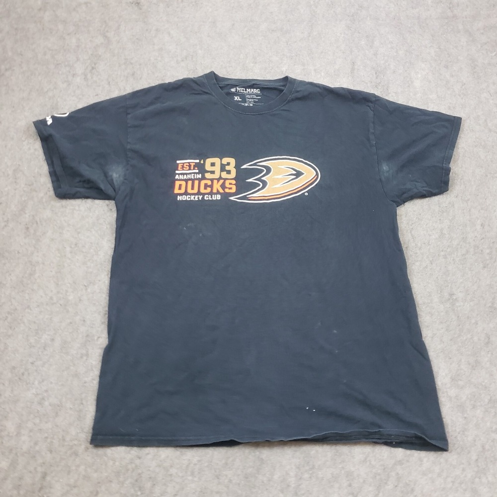Anaheim Ducks Shirt Men Extra Large Black Orange Logo NHL Hockey Outdoor Adult 1